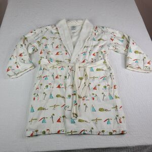 CRABTREE & EVELYN SZ XS/S Belted Cotton Terry Robe Garden Theme Pockets White